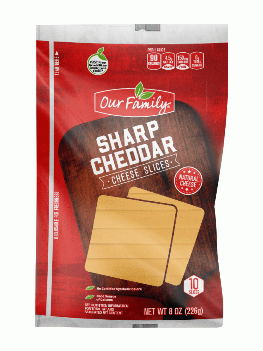 Our Family  sharp cheddar sliced cheese, 10-slices Full-Size Picture